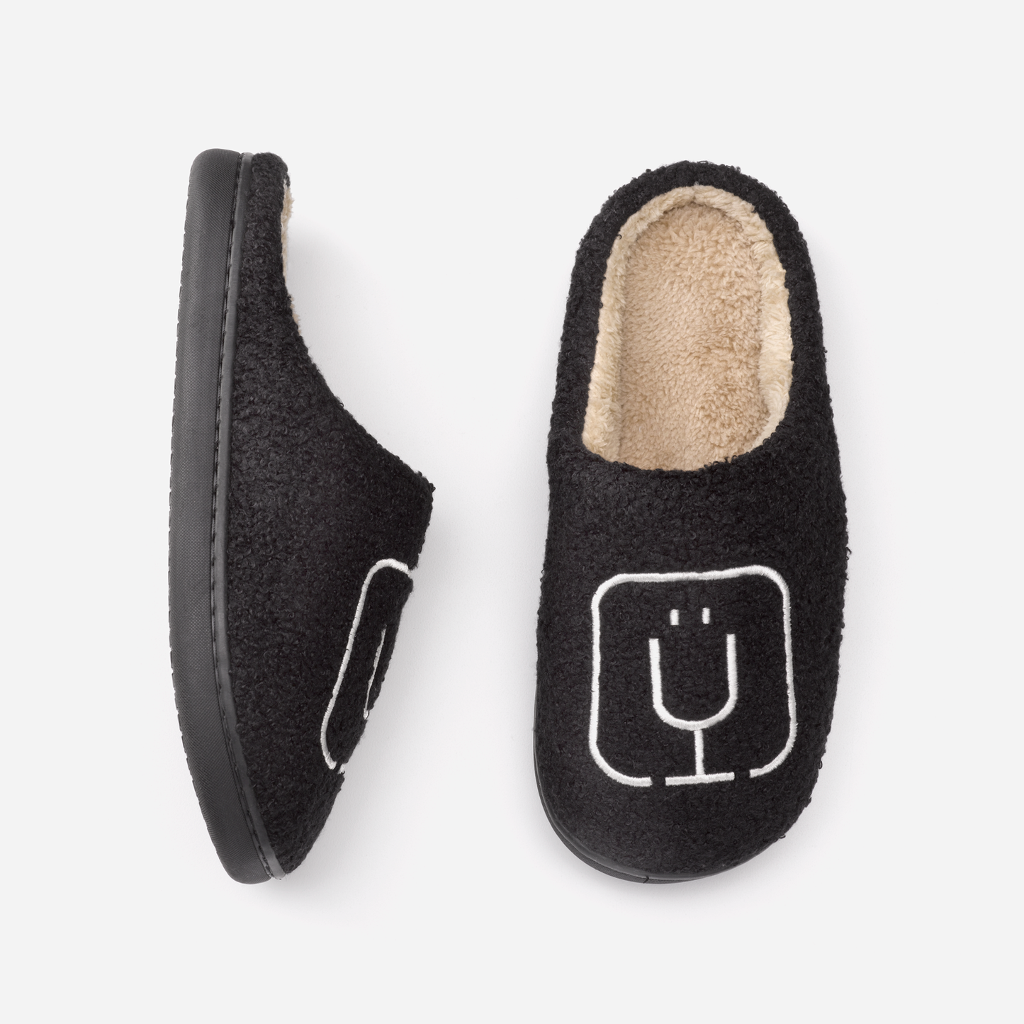 brumate-fuzzy-slippers-black-z6 apparel-slippers-above.png